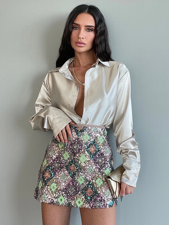 グレイ長袖ブラウス ボタン ビジネスカジュアル 春秋 ブラウス 無地