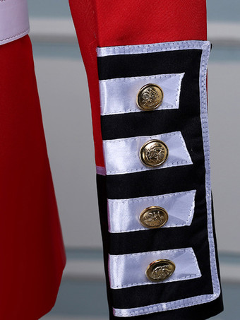 レッド ヴィンテージ セット ロイヤル ロングスリーブ ポリエステル ポリエステル ファイバー 帽子 レトロ コスチューム 男性用