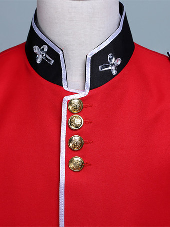 レッド ヴィンテージ セット ロイヤル ロングスリーブ ポリエステル ポリエステル ファイバー 帽子 レトロ コスチューム 男性用