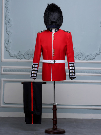 レッド ヴィンテージ セット ロイヤル ロングスリーブ ポリエステル ポリエステル ファイバー 帽子 レトロ コスチューム 男性用