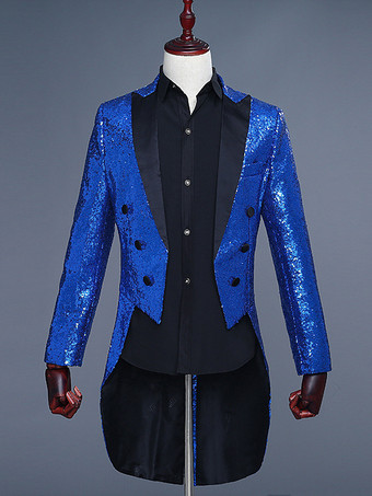 ブルー 男性のための黒の Sequni タキシード clothingiber オーバーコート レトロな衣装 バーガンディ