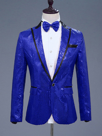 ブルー メンズ レトロ セクニ トップ レトロ ポリエステル 長袖 パフォーマンス コスチューム