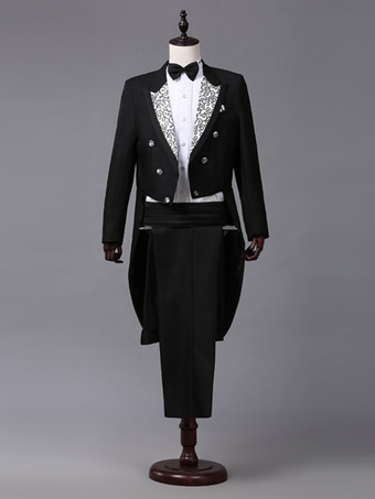 ブラック 黒人男性の宮殿長袖タキシード服レトロなパフォーマンス衣装レトロな衣装