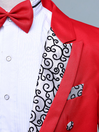 メンズパレス長袖タキシード服レトロパフォーマンスコスチューム バーガンディ