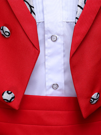 メンズパレス長袖タキシード服レトロパフォーマンスコスチューム バーガンディ