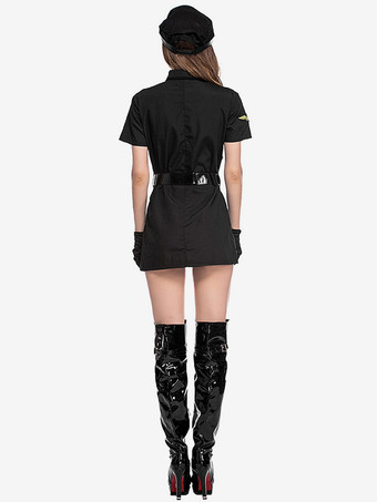 女性スチュワーデス衣装魅力的なレイブクラブポリエステル