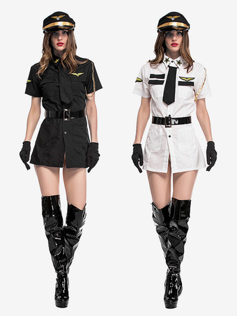 女性スチュワーデス衣装魅力的なレイブクラブポリエステル