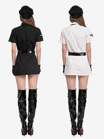 女性スチュワーデス衣装魅力的なレイブクラブポリエステル