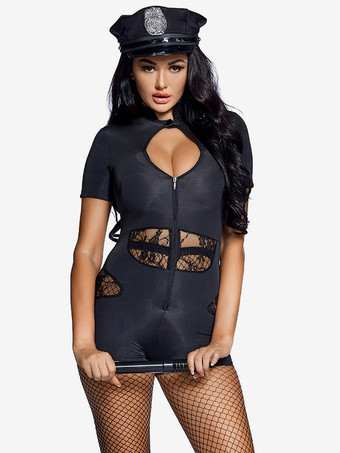 ブラック 警官コスチューム セクシーな大人のランジェリー