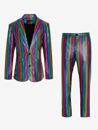 レッド ブルーヴィンテージセットレトロポリエステル長袖レトロコスチューム男性用