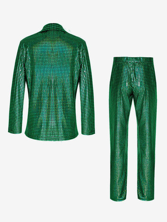 ブルーヴィンテージセットレトロポリエステル長袖レトロコスチューム男性用