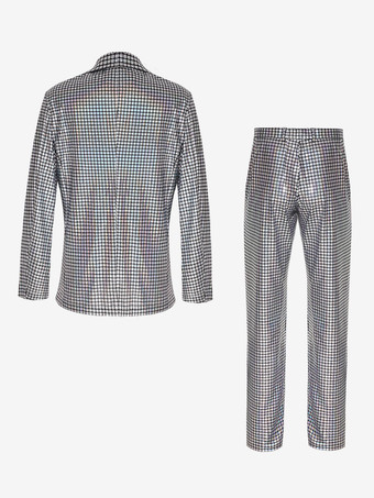 ブルーヴィンテージセットレトロポリエステル長袖レトロコスチューム男性用