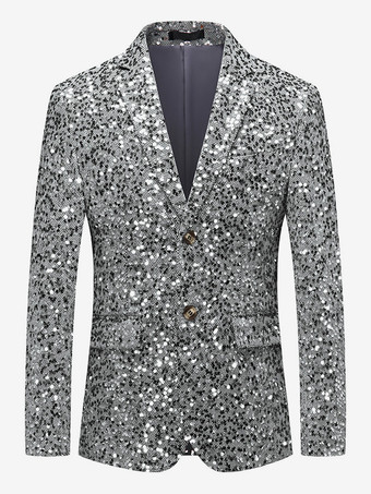 シルバー ゴールド メンズ Sequni レトロ パフォーマンス コスチューム オーバーコート レトロ コスチューム 男性用