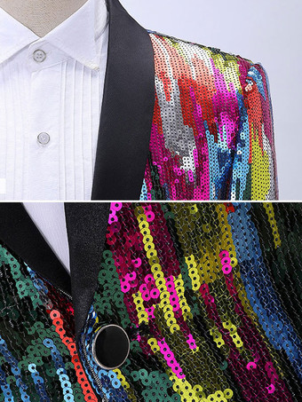 メンズ スパンコール スーツ ステージ パフォーマンスウェア 長袖 レトロ コスチューム