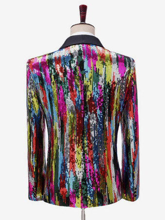 メンズ スパンコール スーツ ステージ パフォーマンスウェア 長袖 レトロ コスチューム