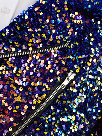 メンズ パフォーマンス スパンコール ステージ コスチューム トップ 長袖 レトロ コスチューム