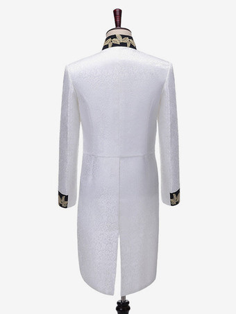 メンズ ホワイト レトロ ロイヤル コート トップ エレガント 長袖 オーバーコート レトロ パフォーマンス コスチューム