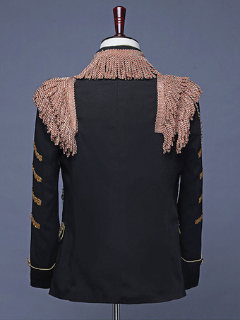 ホワイトパレス舞台芸術タッセルスパンコールメンズステージ衣装長袖レトロ衣装男性のための バーガンディ