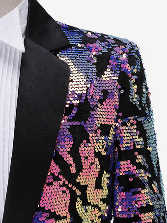 男性用パフォーマンススパンコール男性用ステージ衣装長袖レトロコスチューム