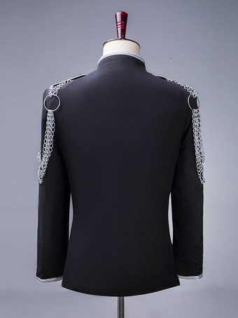 ブラックパレスパフォーミングアーツスパンコールメンズステージ衣装長袖オーバーコートレトロコスチューム