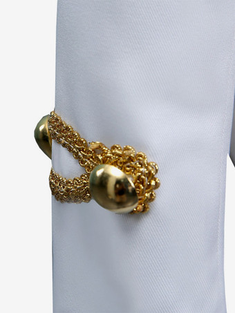 メンズ ホワイト レトロ トップ エレガント 長袖 ロイヤル コート レトロ オーバーコート コスチューム