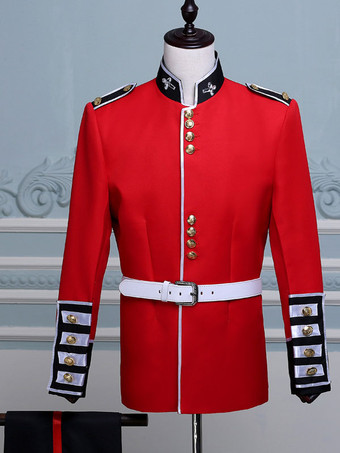 メンズレッドレトロセットエレガント長袖アゲハスーツパフォーマンスダニングウェア