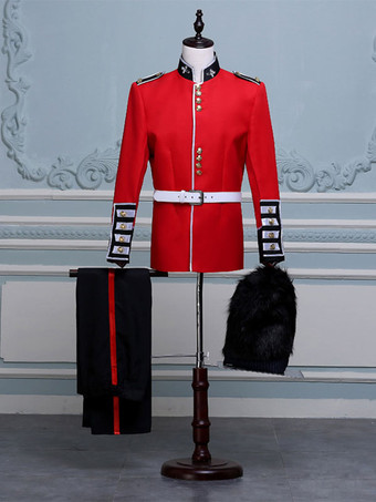 メンズレッドレトロセットエレガント長袖アゲハスーツパフォーマンスダニングウェア