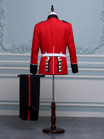メンズレッドレトロセットエレガント長袖アゲハスーツパフォーマンスダニングウェア