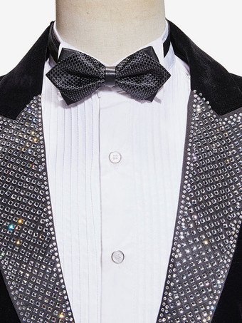 メンズ ブラック ベルベット シャイニー ブレザー ステージ パフォーマンス スーツ ジャケット