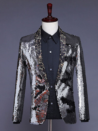 ブラックシルバーブラックシルバーメンズレトロ長袖ステージパフォーマンスビジネスカジュアルスーツトップ バーガンディ