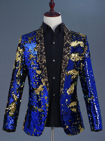 ブルー ブラックシルバーメンズレトロ長袖ステージパフォーマンスビジネスカジュアルスーツトップ バーガンディ