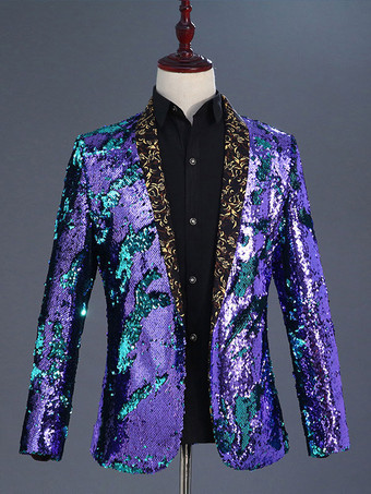 パープル ブラックシルバーメンズレトロ長袖ステージパフォーマンスビジネスカジュアルスーツトップ バーガンディ