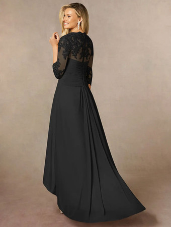 ブライダルマザードレス 恋人ネック 3/4 長さ袖 Aライン レース ゲストドレス 結婚式用