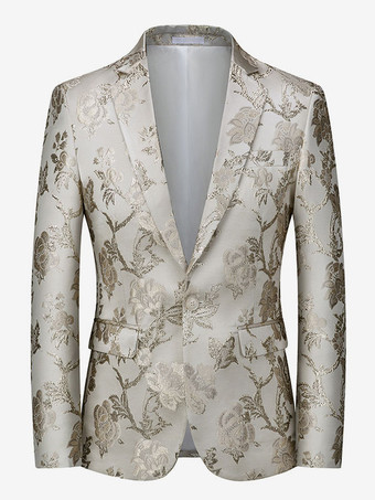 ホワイト メンズ レトロ ポリエステル 長袖 ステージ パフォーマンス ビジネス カジュアル スーツ トップ バーガンディ