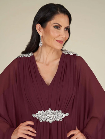 ブライダルマザードレス Vネック ノースリーブ Aライン アップリケ ウェディングゲストドレス