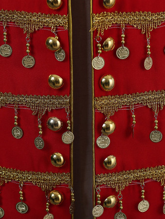 男性のための黒のヴィンテージ トップ エレガントなポリエステル長袖レトロな衣装 バーガンディ