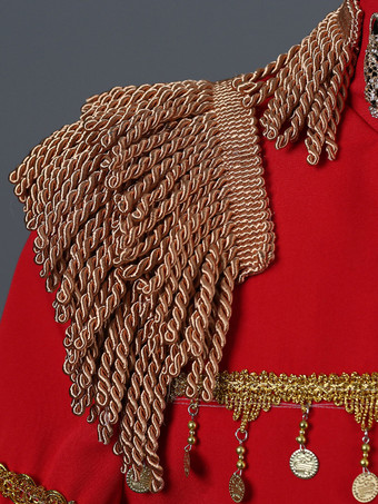 男性のための黒のヴィンテージ トップ エレガントなポリエステル長袖レトロな衣装 バーガンディ