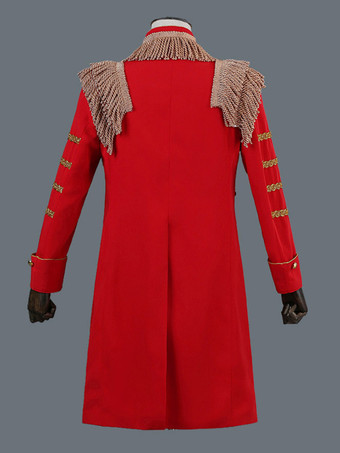 男性のための黒のヴィンテージ トップ エレガントなポリエステル長袖レトロな衣装 バーガンディ