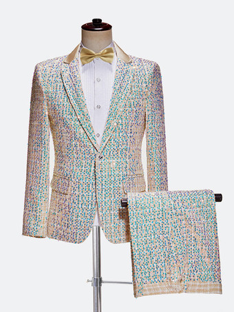 シルバーヴィンテージセットエレガントな長袖ポリエステルポリエステル繊維クラバットレトロ衣装男性のための