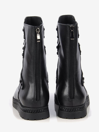 メンズ アンクルブーツ シューズ ワークブーツ 牛革 シック ブラック