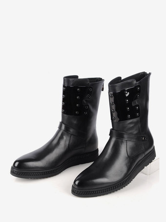 メンズ アンクルブーツ シューズ ワークブーツ 牛革 シック ブラック