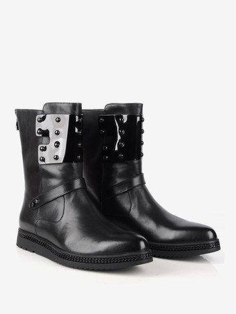 メンズ アンクルブーツ シューズ ワークブーツ 牛革 シック ブラック