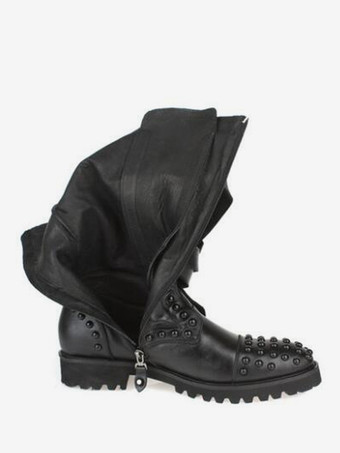 メンズ ミッドカーフブーツ シューズ ワークブーツ 牛革 クラシック ブラック