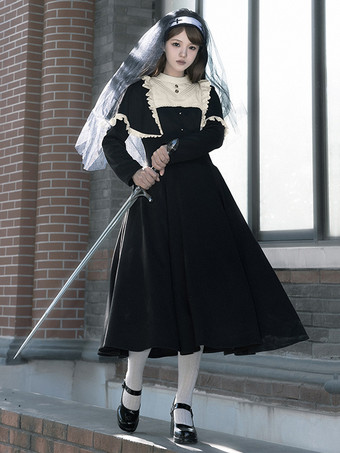   ゴスロリ ドレス フリル ブラック ブラック