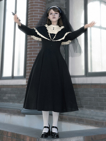   ゴスロリ ドレス フリル ブラック ブラック