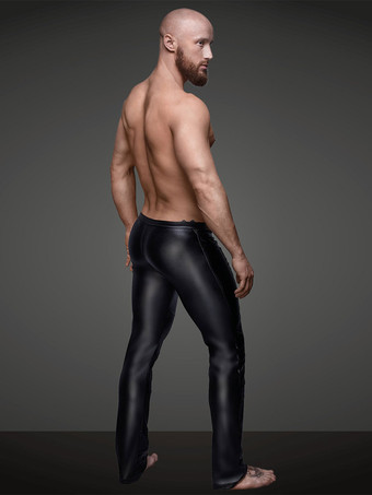 メンズ タイト ブラック PUレザー ボトムス パンツ