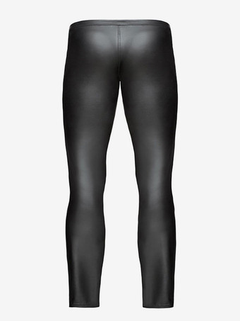 メンズ タイト ブラック PUレザー ボトムス パンツ