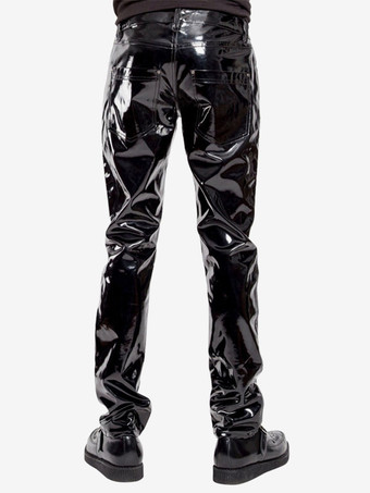 メンズパンツ ブラック PUレザーパンツ