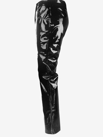 メンズパンツ ブラック PUレザーパンツ