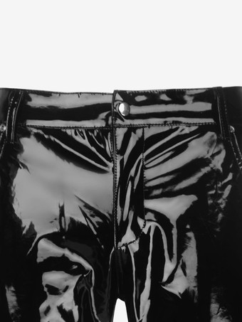 メンズパンツ ブラック PUレザーパンツ